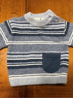 Vintage Skyr 18 months toddler boys striped knit 100% lambswool pullover sweater